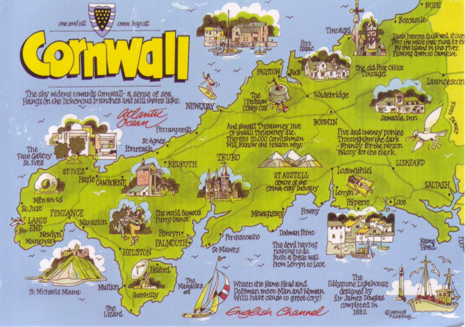 The World in Postcards - Sabine's Blog: Cornwall Mapcard