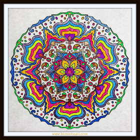 Mandalas on Monday ©BionicBasil® Colouring With Cats Mandala #95 coloured by Cathrine Garnell