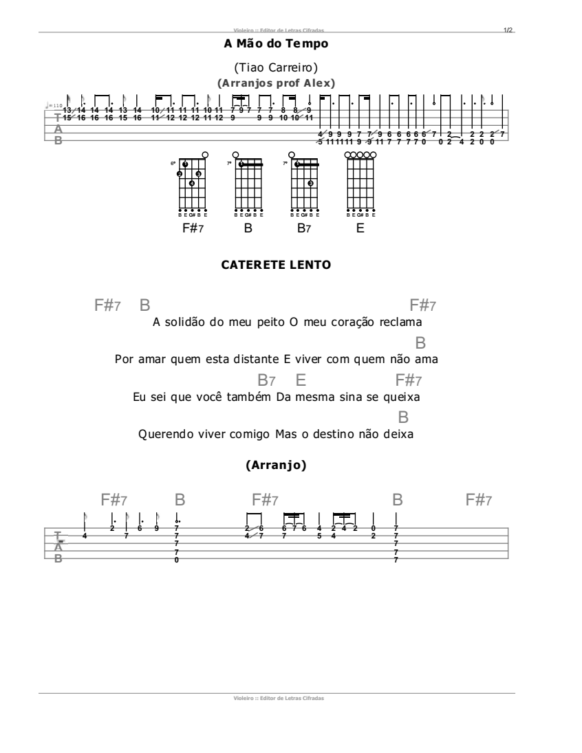 TABLATURAS DE VIOLA CAIPIRA: Passagem de minha vida / Tião Carreiro &  Pardinho