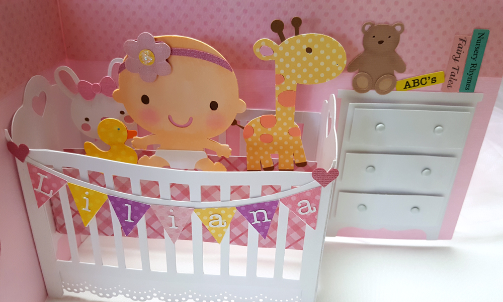 A Star For Chiemi Baby Girl Pop Up Crib Card