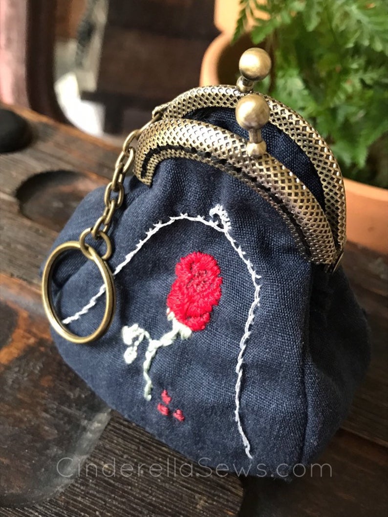 Enchanted Rose Beauty And The Beast Coin Purse