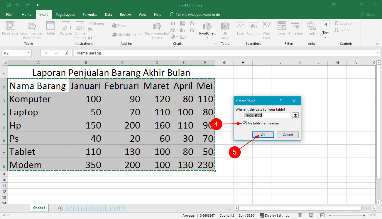 Cara Membuat Tabel Di Excel Dengan Cepat Dan Mudah 2022