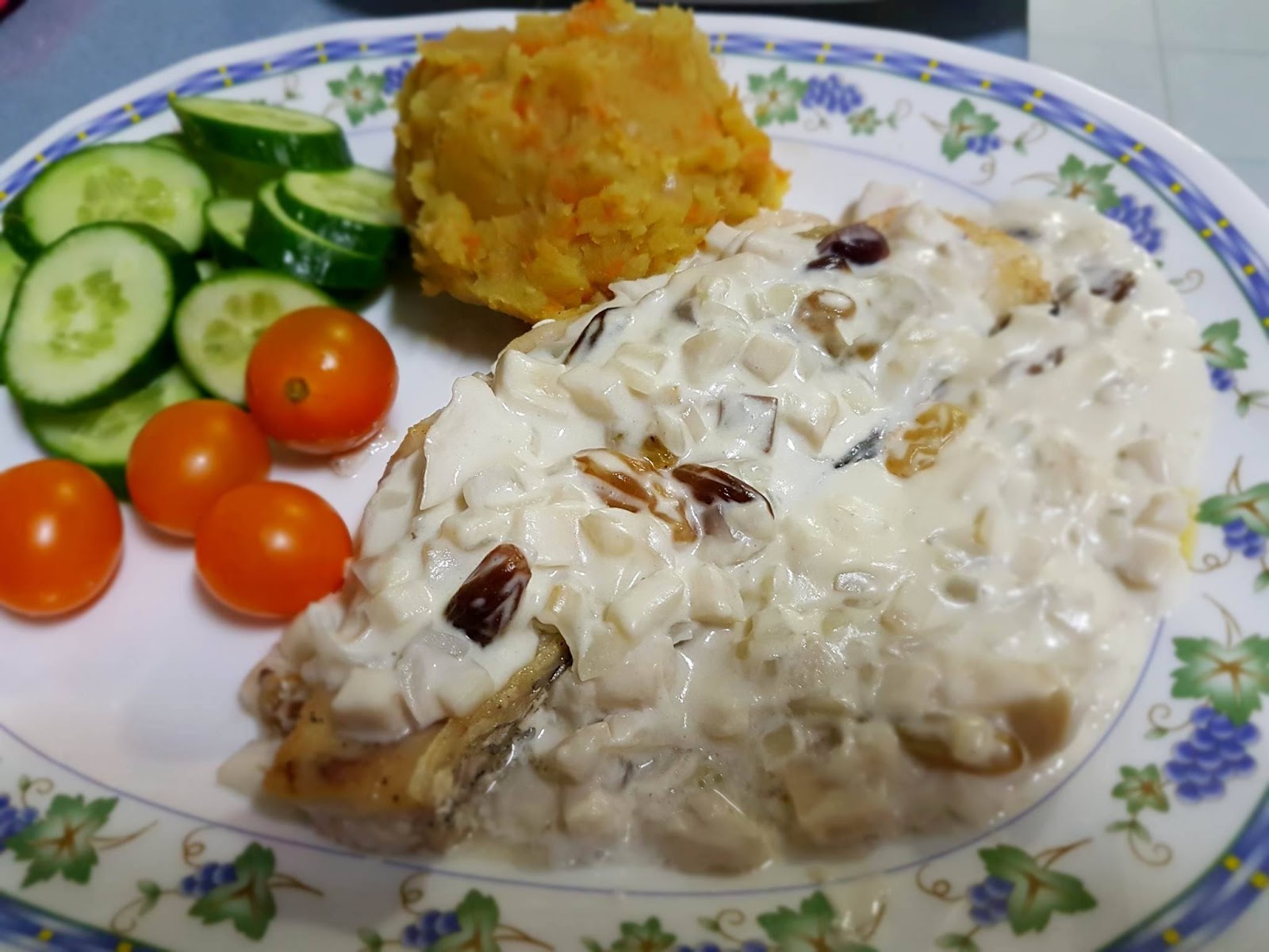 Mum's Yummy Recipe Coconut Cream Sauce Fish with Sweet Potato Mash
