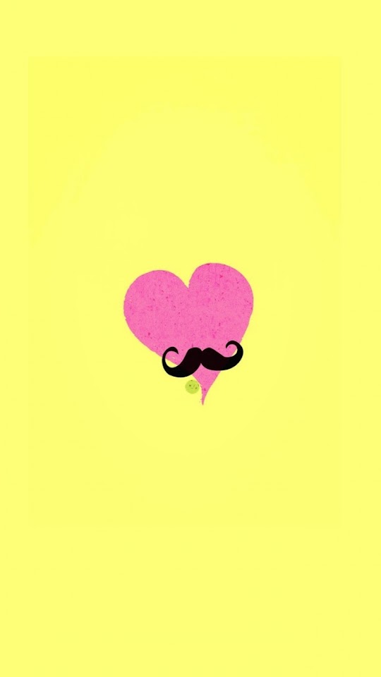   Pink Heart with Mustache   Galaxy Note HD Wallpaper