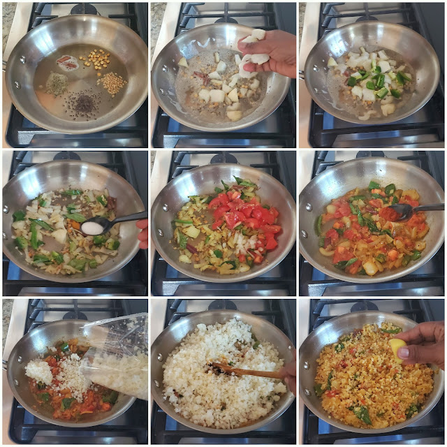 images of Thakkali Sadam Made With Cauliflower Rice / Tomato Rice With Cauliflower Rice / Thakkali Sadam / Tomato Rice