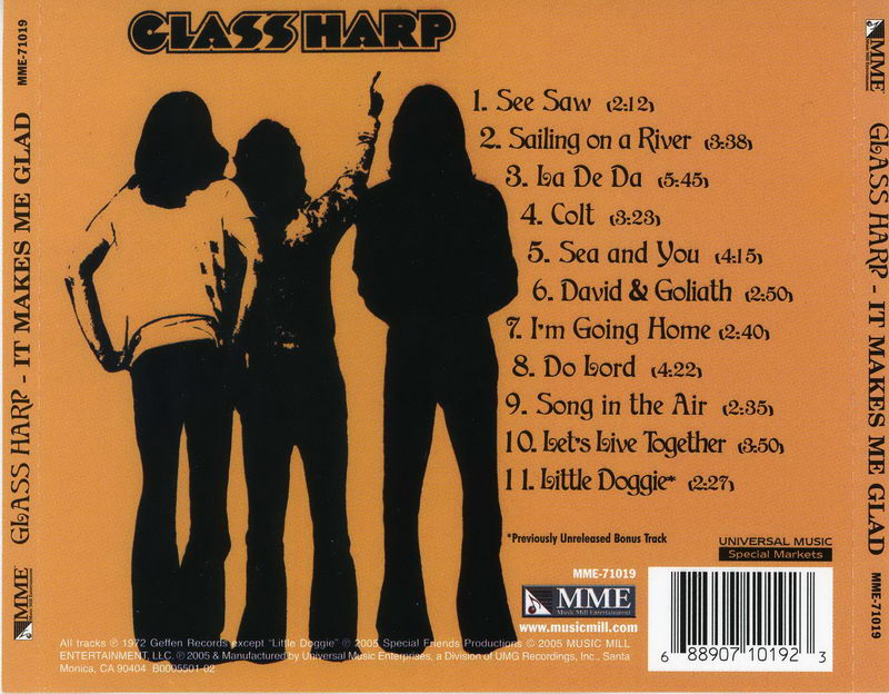 ENTRE MUSICA GLASS HARP It Makes Me Glad (1972)