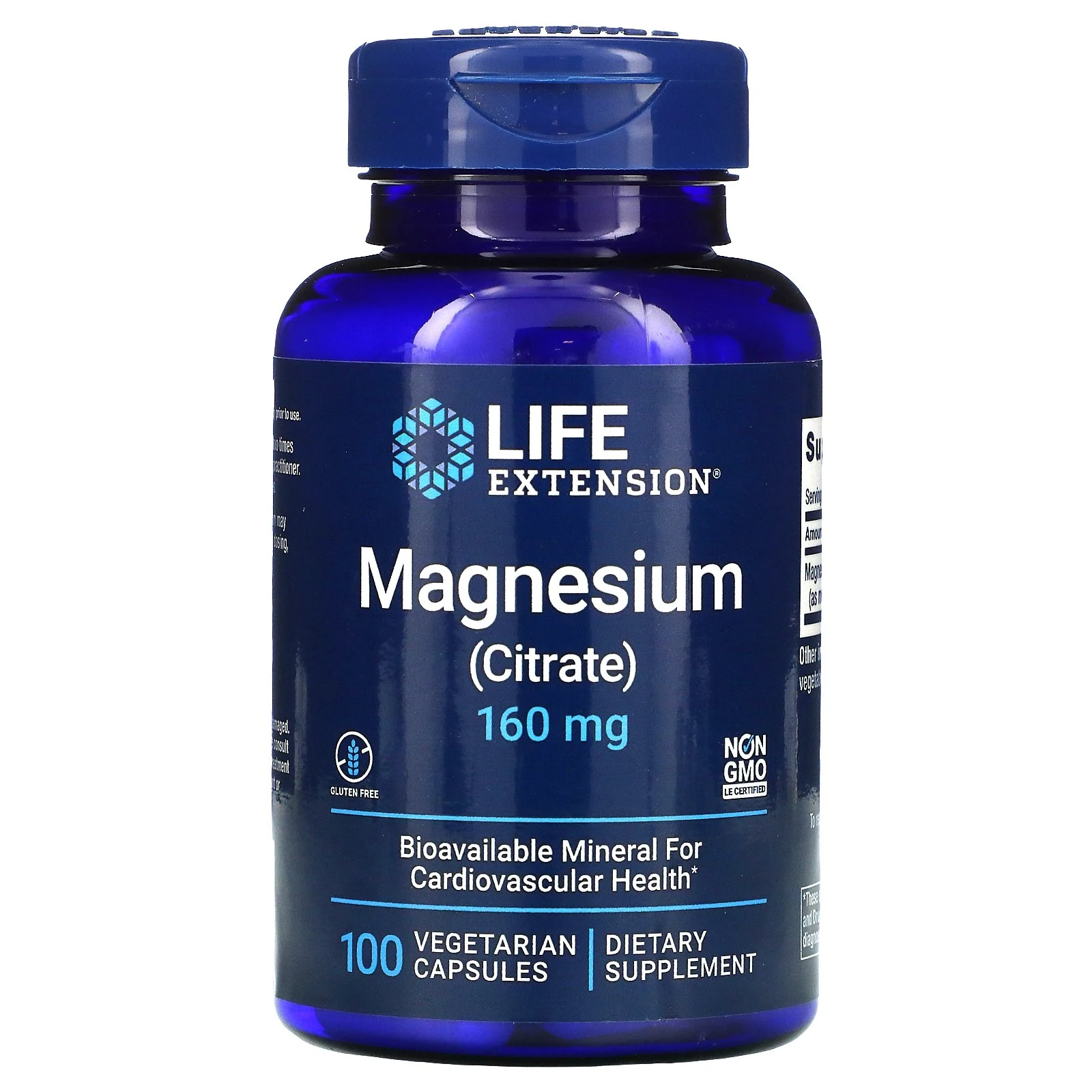 Life Extension, магний, 160 мг, 100 вегетарианских капсул