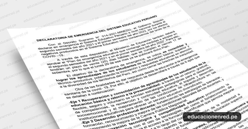 ANÁLISIS: Declaratoria de emergencia del sistema educativo peruano (Fernando Gamarra Morales) ANÁLISIS: Declaratoria de emergencia del sistema educativo peruano (Fernando Gamarra Morales)