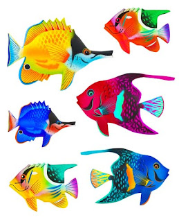 Ilustraciones de peces de colores