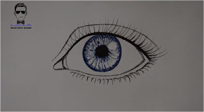تعلم رسم العين بالقلم الجاف