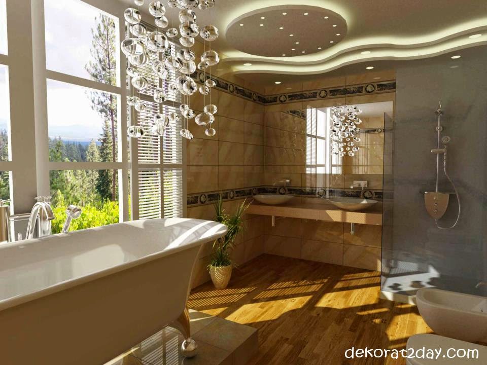 اجمل ديكورات اسقف حمامات ومطابخ,اشيك ديكورات اسقف معلقة للحمامات