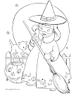 Vintage Witch Coloring Page
