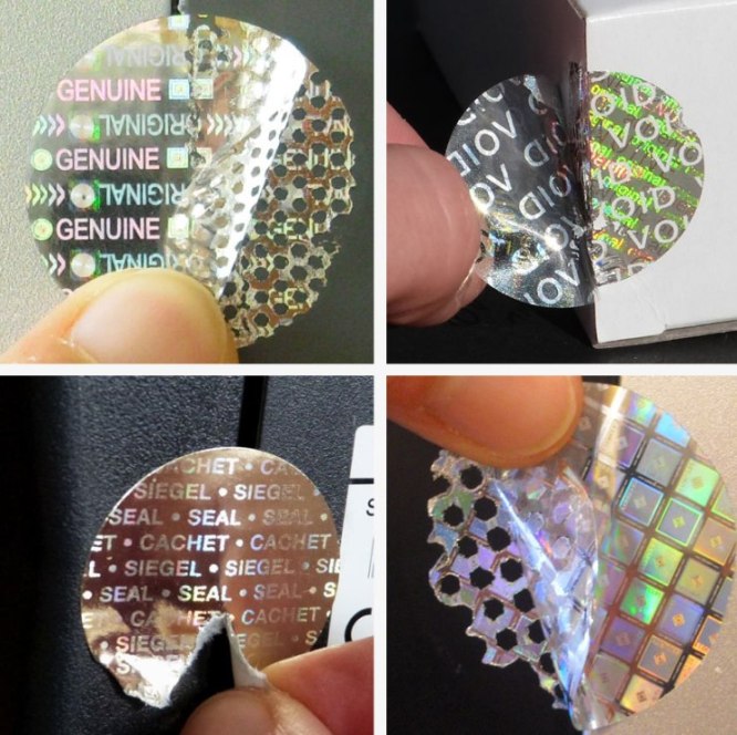 650 Stück Hologramm-Sicherheitsaufkleber - Manipulationssicher Mit Seriennummer 3,1x1,5cm Silber