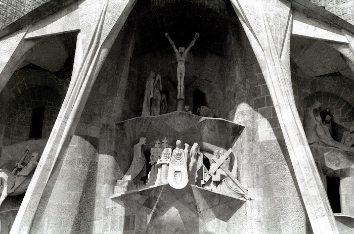 Barcelone, Sagrada Familia, Gaudi, © L. Gigout, 1991