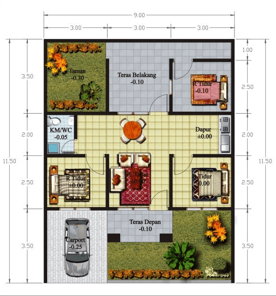 17 Desain Rumah Minimalis Modern 3 Kamar Tidur Paling 17 Desain Rumah Minimalis Modern 3 Kamar Tidur Paling