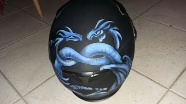 Airbrush helmet dragon heart
