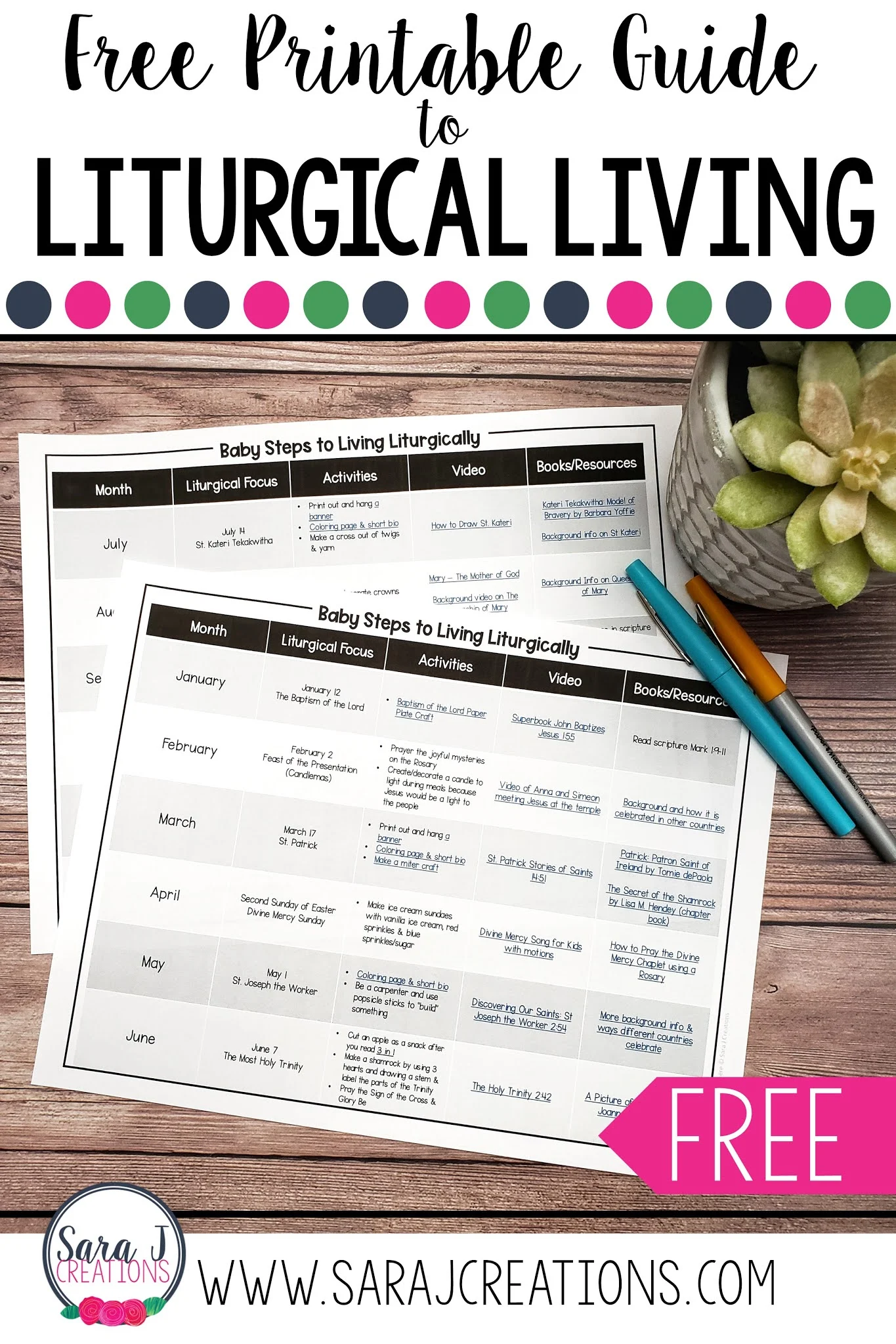 Ideas for how to start living liturgically in your Catholic home without being overwhelmed. Plus a freebie for a way to start celebrating each month.