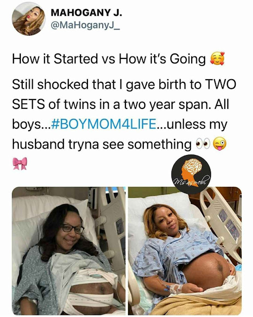 Twitter User Celebrates As She Welcomes Second Set Of Twins In Two Years (Photos)
