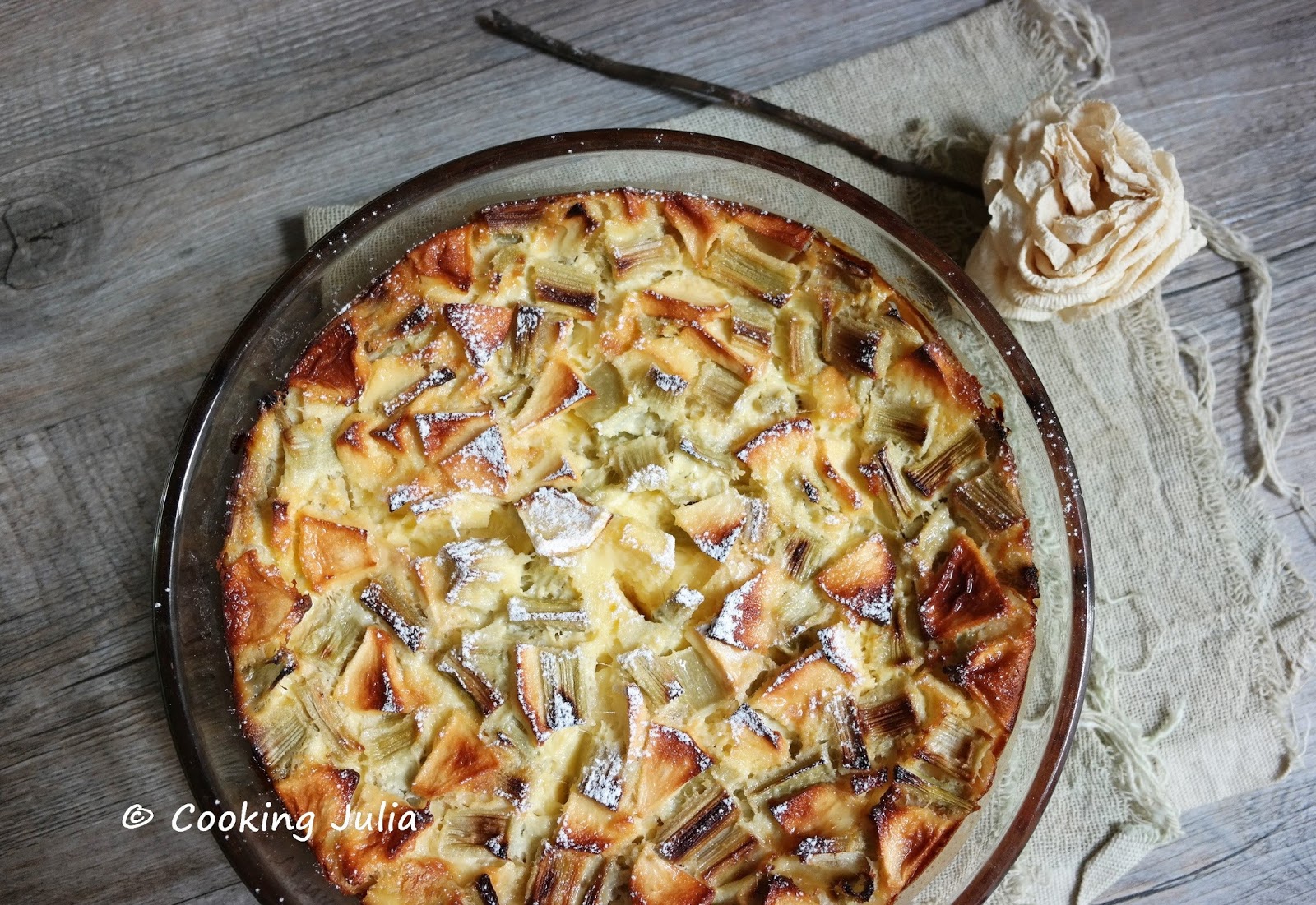 Cooking Julia Clafoutis Pomme Rhubarbe