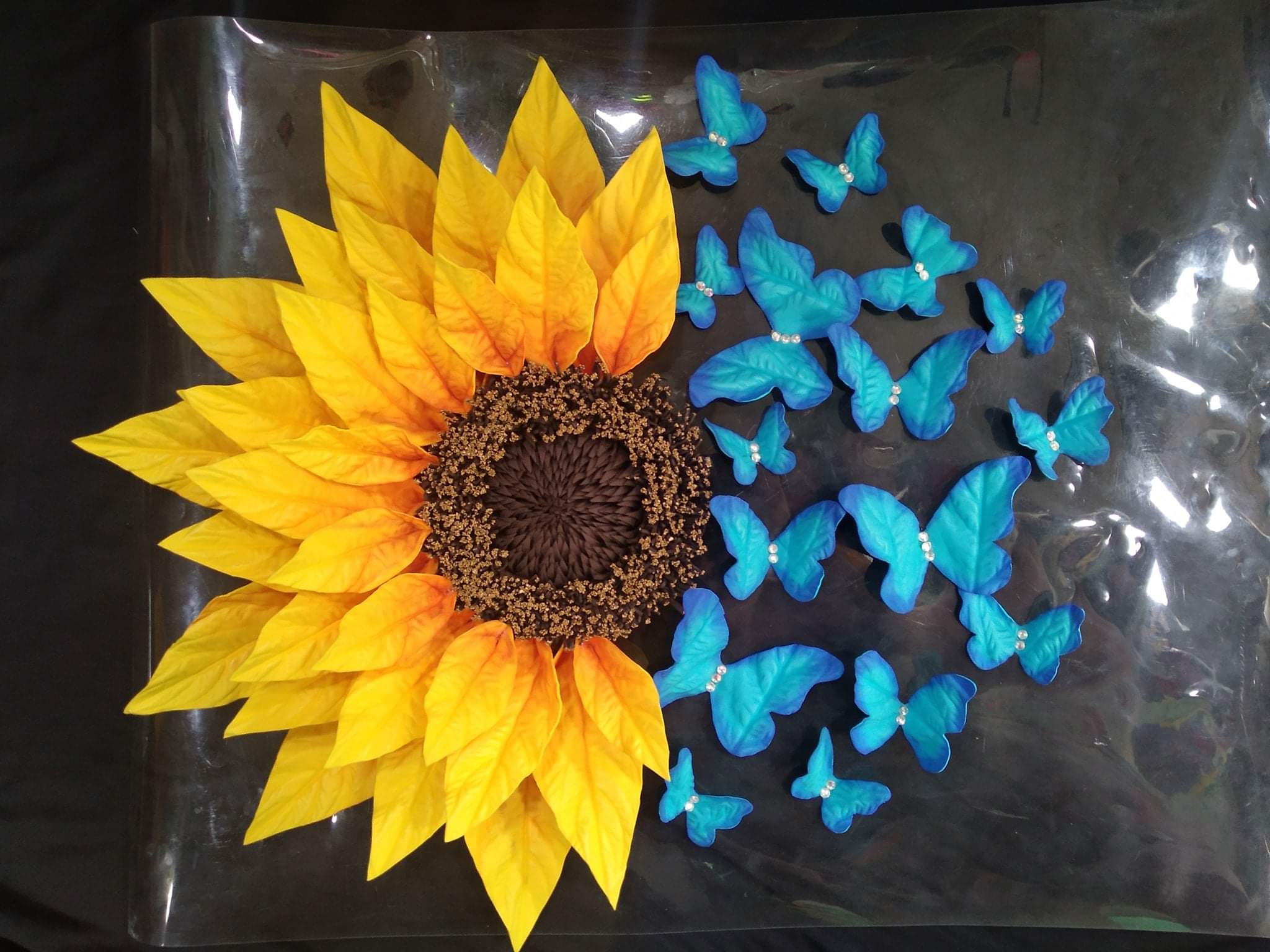 Painel primavera girassol e borboletas com moldes - Ideias Criativas