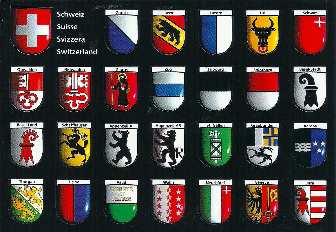 Projek Satu Dunia (One World Project)™ Switzerland Coats of Arms of 26 Cantons