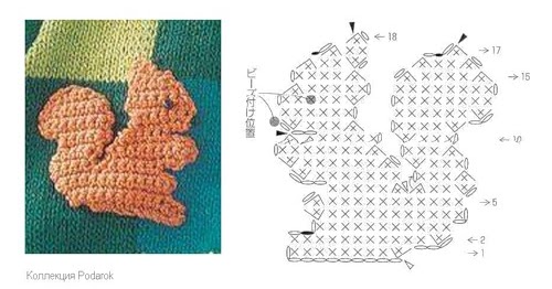 Crochetpedia: 2D Crochet Squirrel Applique