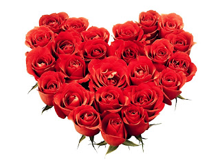 Corazón de rosas para el día del amor y la amistad 