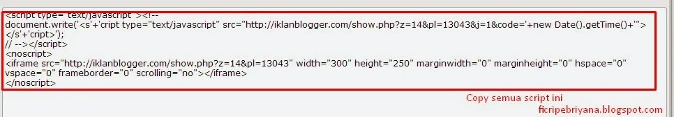 Memasang Iklan Pada Blog Dari IklanBlogger.com 10 - Ficri Pebriyana