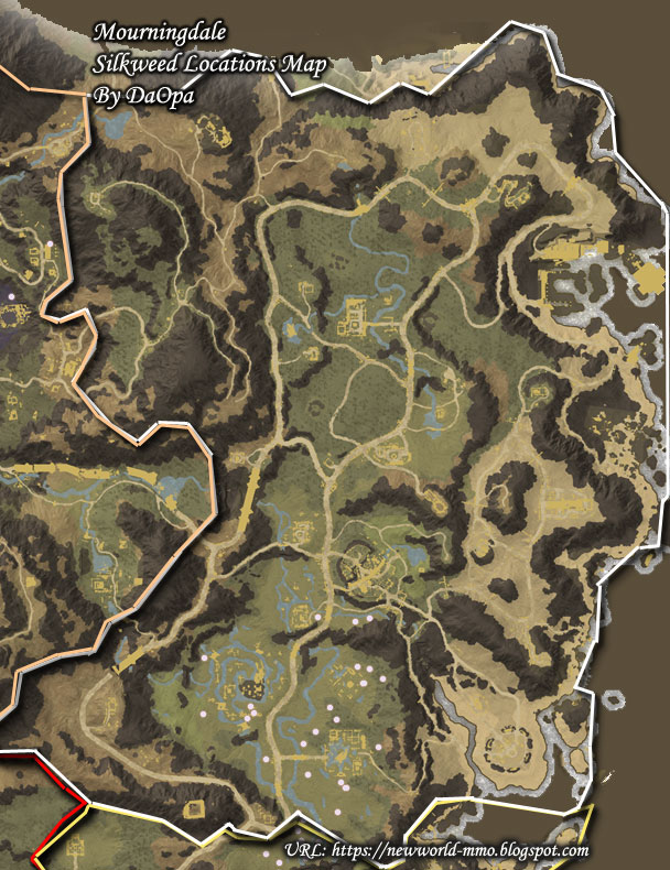 New World Mourningdale silkweed map