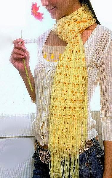 Bufanda tejida al crochet con patrones
