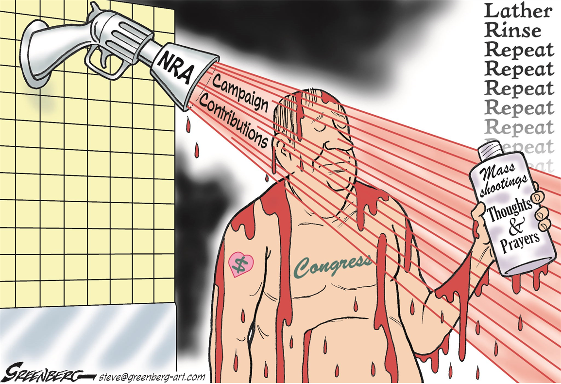 Political Cartoon is by Steve Greenberg at steve@greenberg-art.com. 