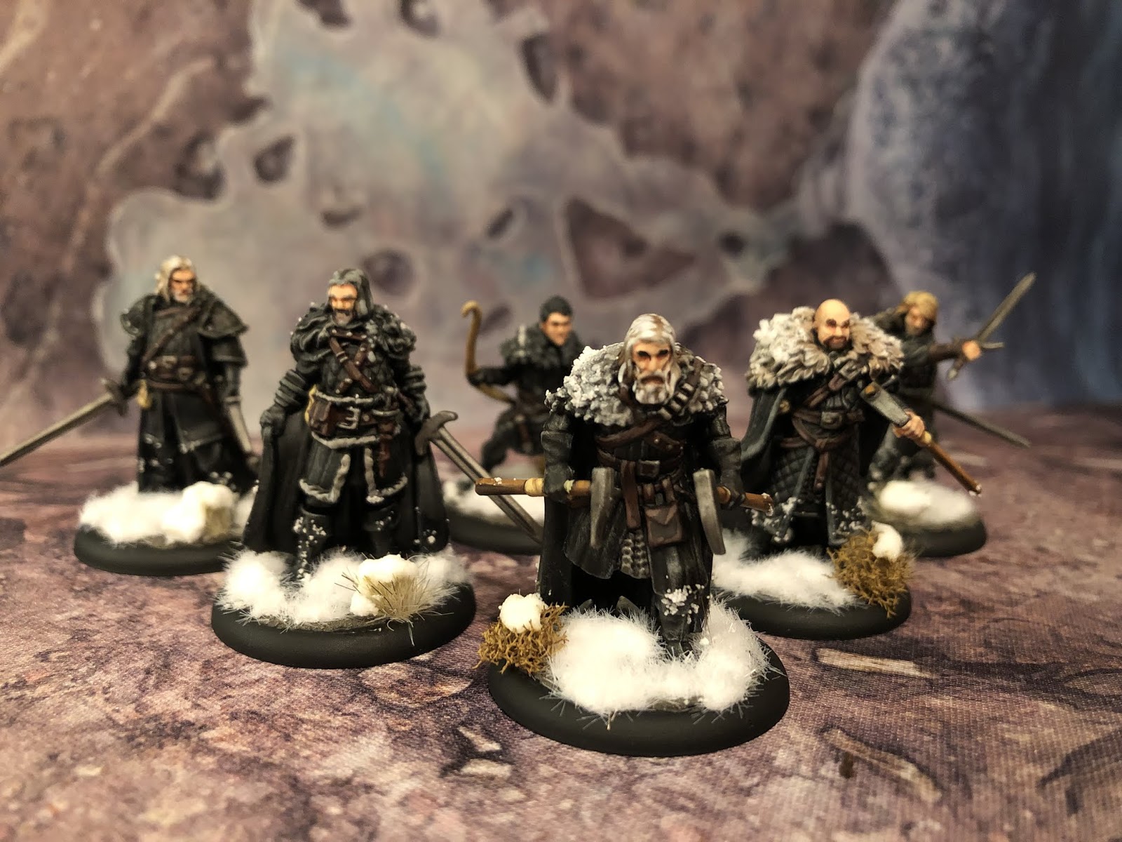 Game of thrones song of ice fire 3 figuren nachtwache nightwatch bemalt 