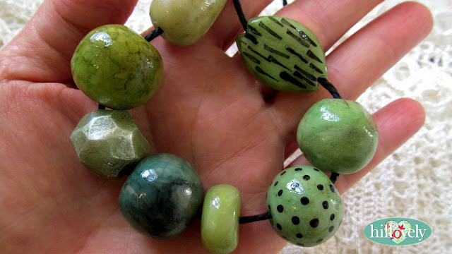 hilla bushri, hillovely, fimo beads, fimo necklace, polymer clay beads, polymer clay necklace, faux glass beads