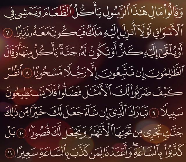 شرح وتفسير سورة الفرقانsurah-Al-Furqan ( من الآية 1 إلى الاية 11 )