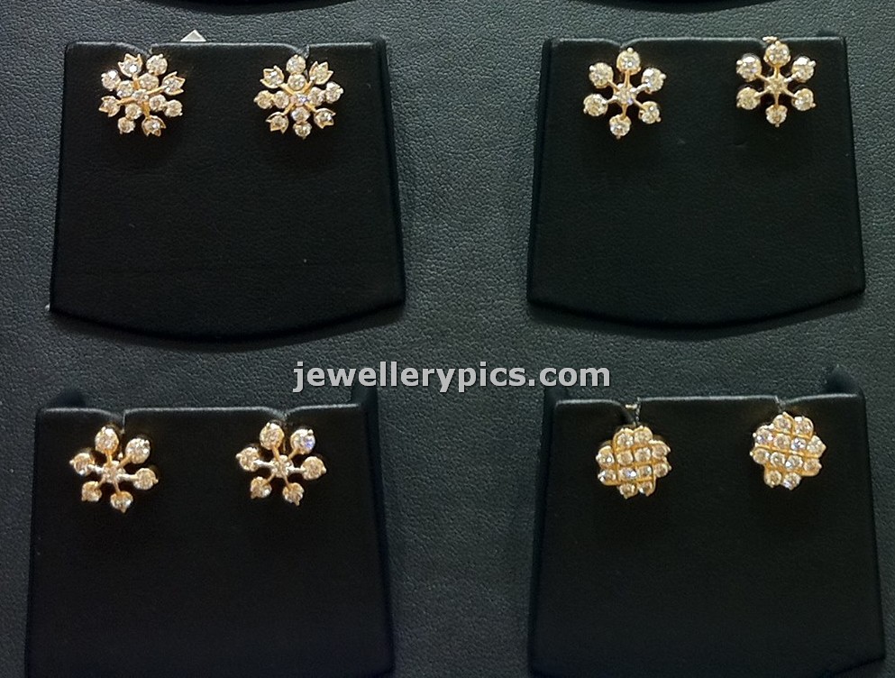 Diamond Ear Tops Studs Designs In Nalli Latest Jewellery Designs