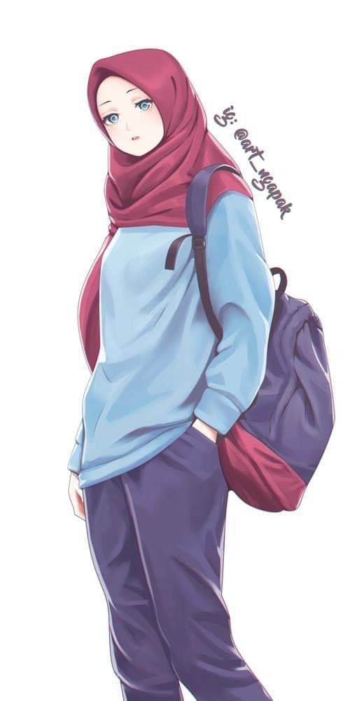 Gambar Anime Memakai Hijab / Gambar Kartun Hijab Pakai Masker : 13 Ko ...