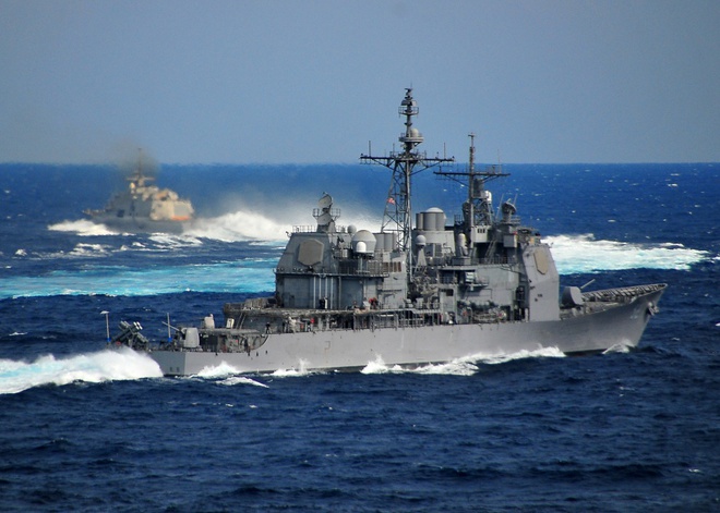 The guided missile cruiser USS Bunker Hill April 29th performed a mission of free navigation patrol in the South China Sea. The guided missile cruiser USS Bunker Hill April 29th performed a mission of free navigation patrol in the South China Sea.