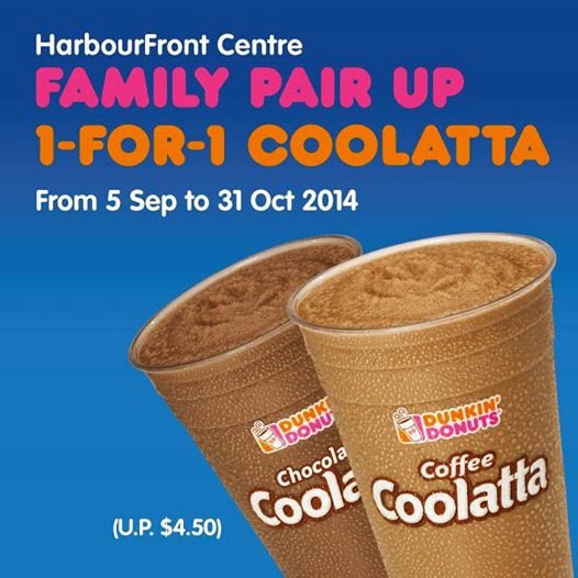 FoodieFC Dunkin' Donuts Buy 1 Get 1 Free Coolatta Promotion at HarbourFront Centre (till 31