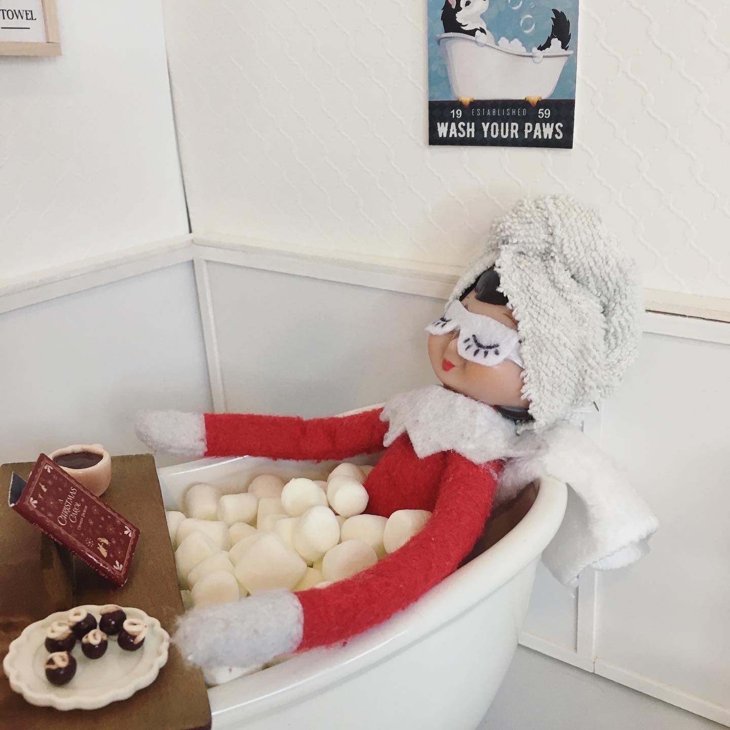 Elf on the Shelf Ideas Relaxing Hot Bath This Bittersweet Life