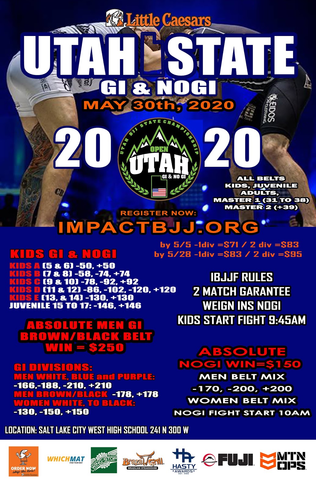 IMPACT BJJ TOURNAMENTS UTAH STATE OPEN BJJ Tournament May 30th, 2025