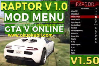 GTA 5 Online 1.50 Raptor Menu Sınırsız Para Hilesi İndir 2020