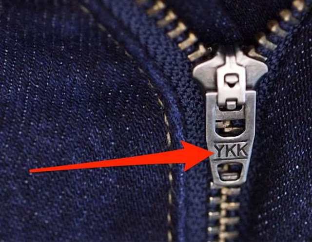 YKK, on jeans, denims