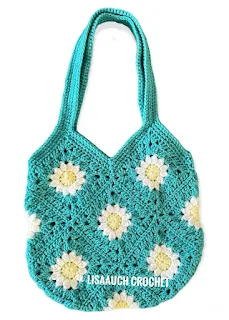 crochet granny square bag- crochet flower granny square