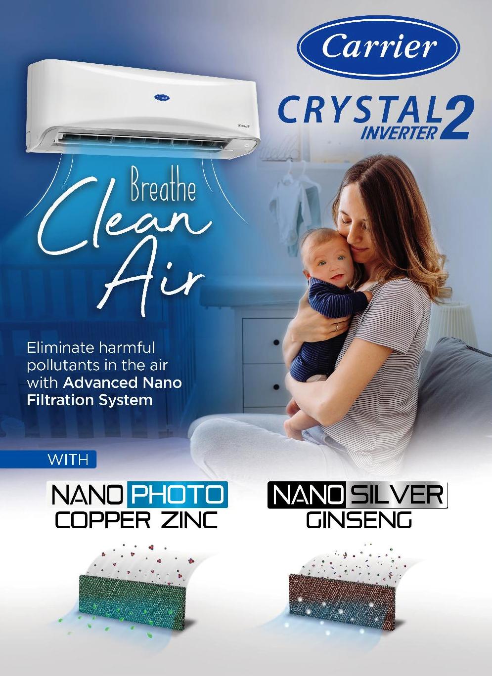 CARRIER CRYSTAL 2 WALL AIRCON INVERTER