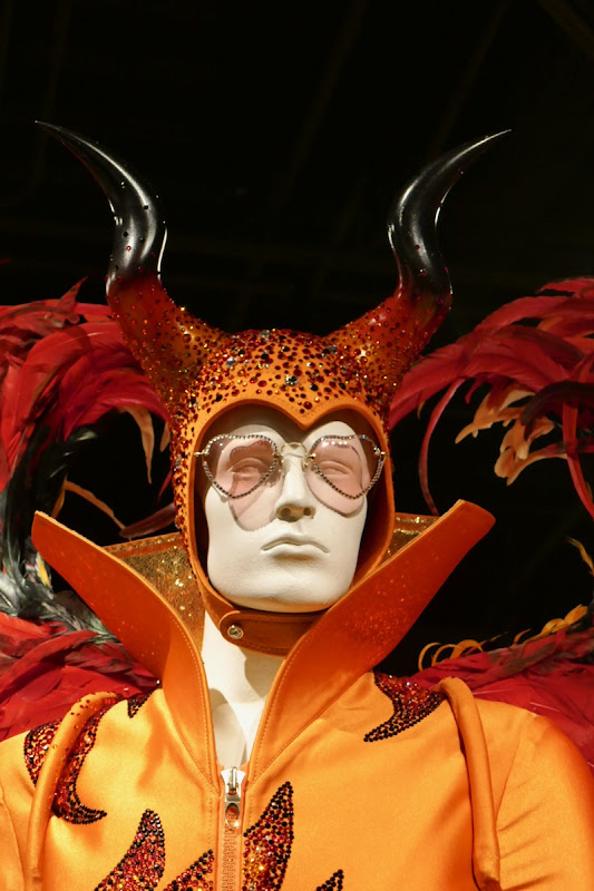 Rocketman Devil costume horns heart-shaped glasses