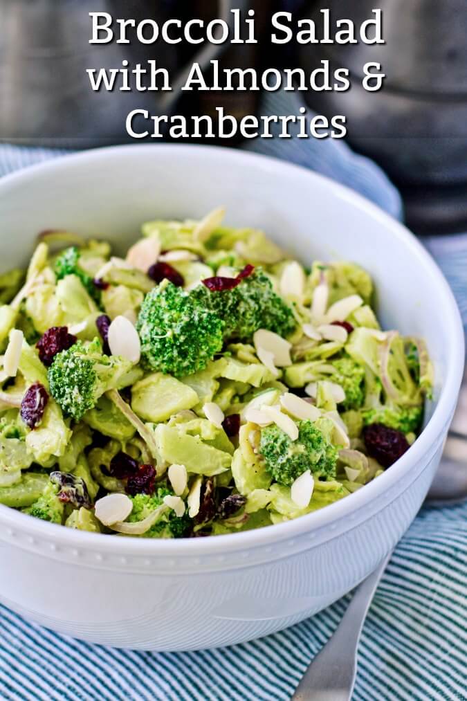 Broccoli Salad with Almonds and Cranberries | Karen's Kitchen Stories