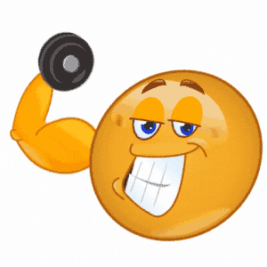 emoticones mostrando musculos gym