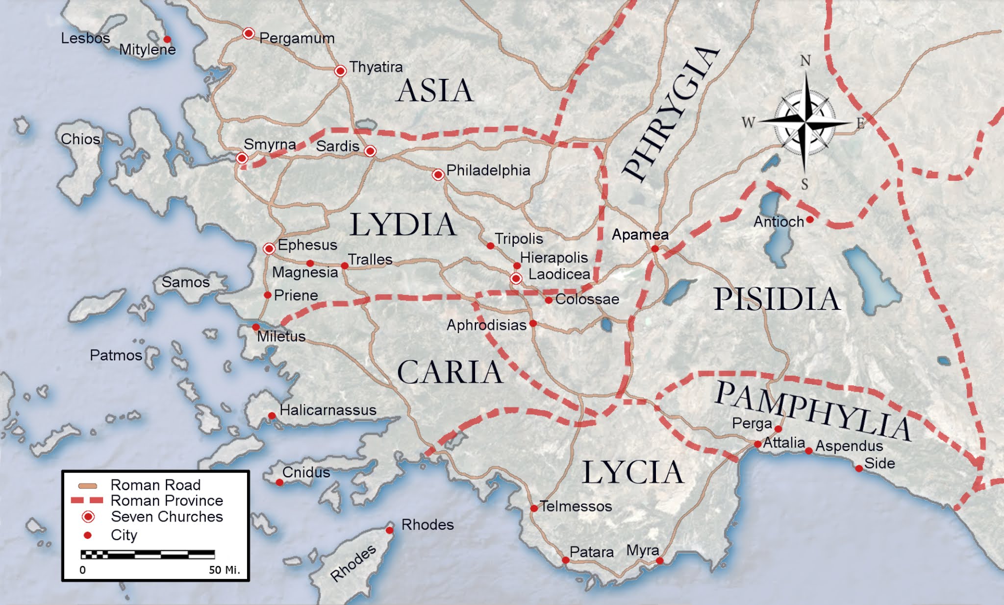Jesus Speaks: Map 1: Seven Churches