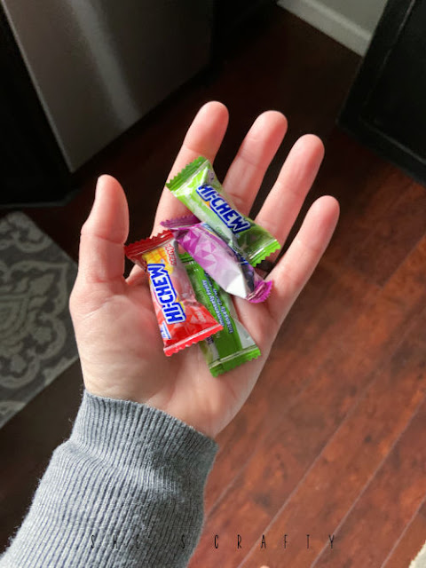 Photo Scavenger Hunt- C is for Candy a handful of Hi chew candy.