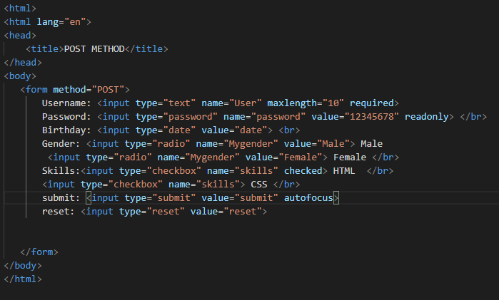 Forms in HTML (Input Element)